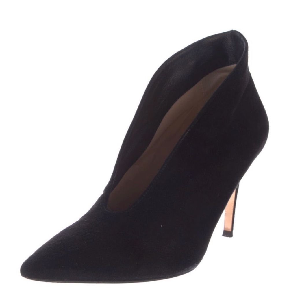 Gianvito Rossi Black Suede Pointed-Toe elegant heels
